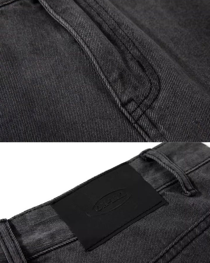 American Dark Washed Deconstructed Wide Leg Pants - Image 4