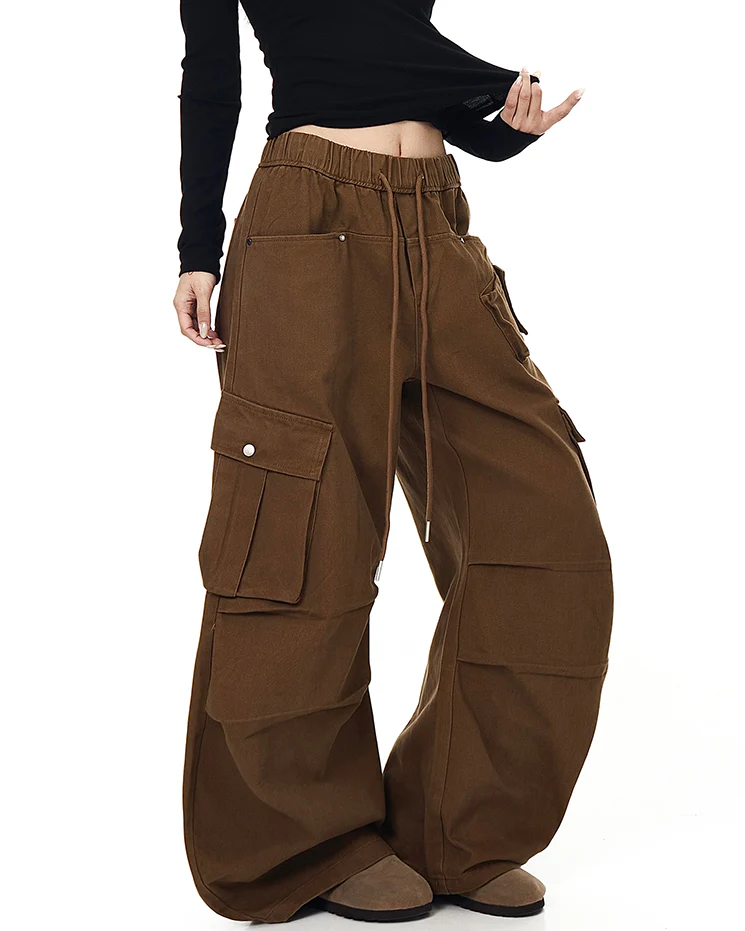 100% Cotton Multi-Pocket Cargo Pants - Image 2