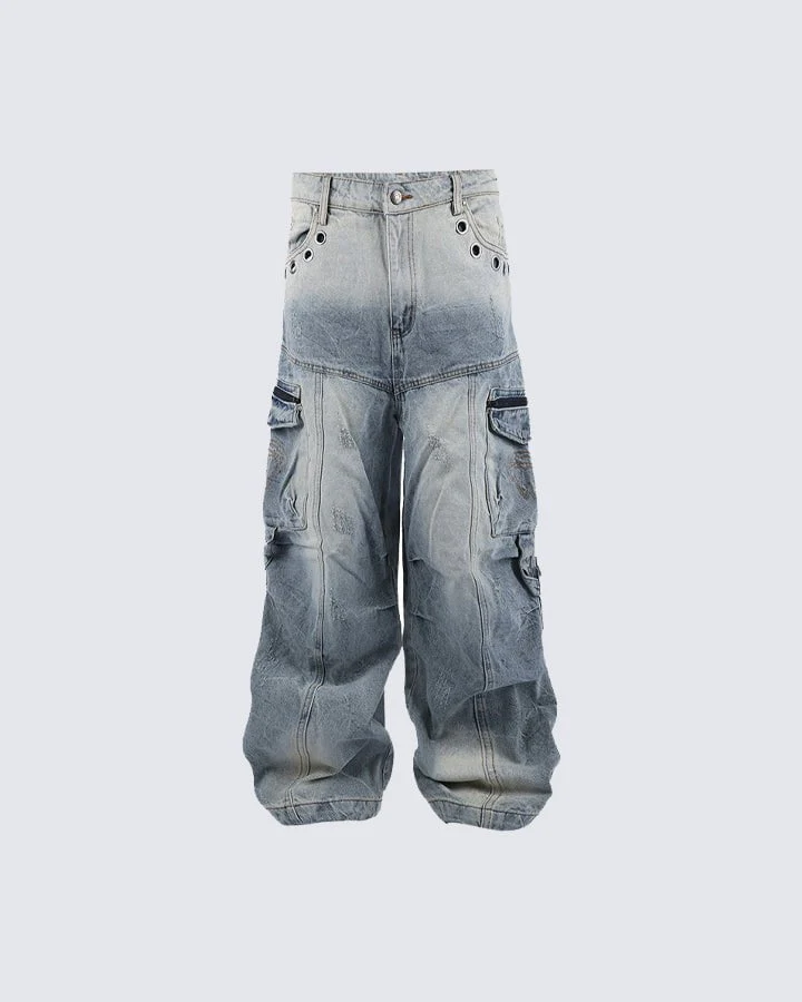 14-Ounce Heavyweight Vintage Washed Denim Pants - Image 4