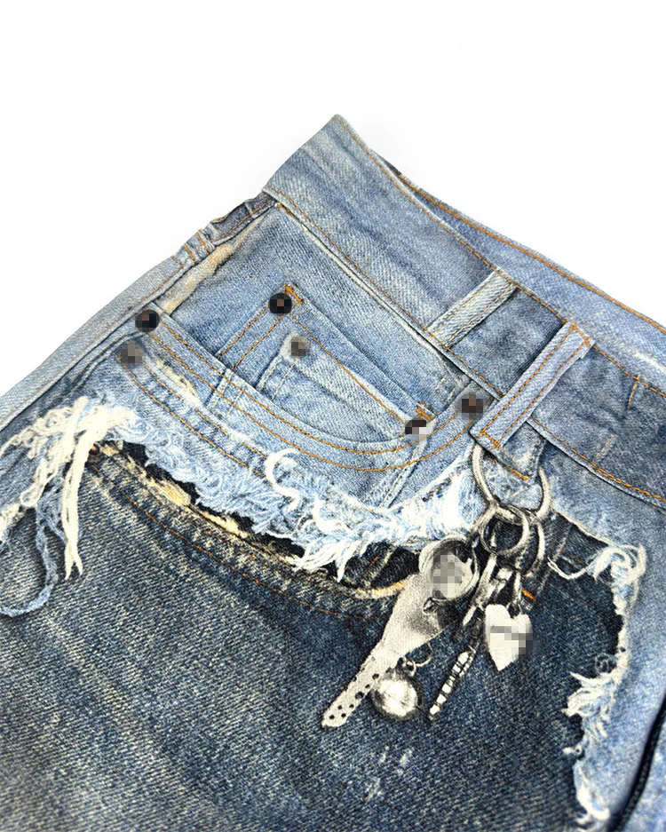 3D Print Denim Capri Shorts - Image 3