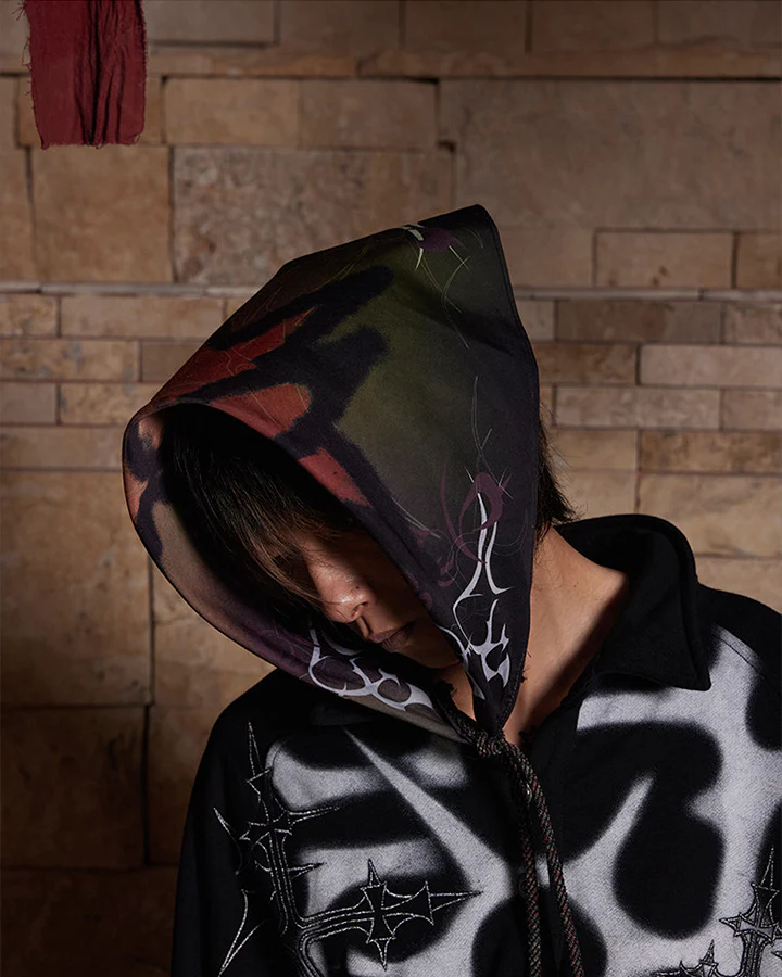 Abstract Pattern Drawstring Headscarf - Image 6