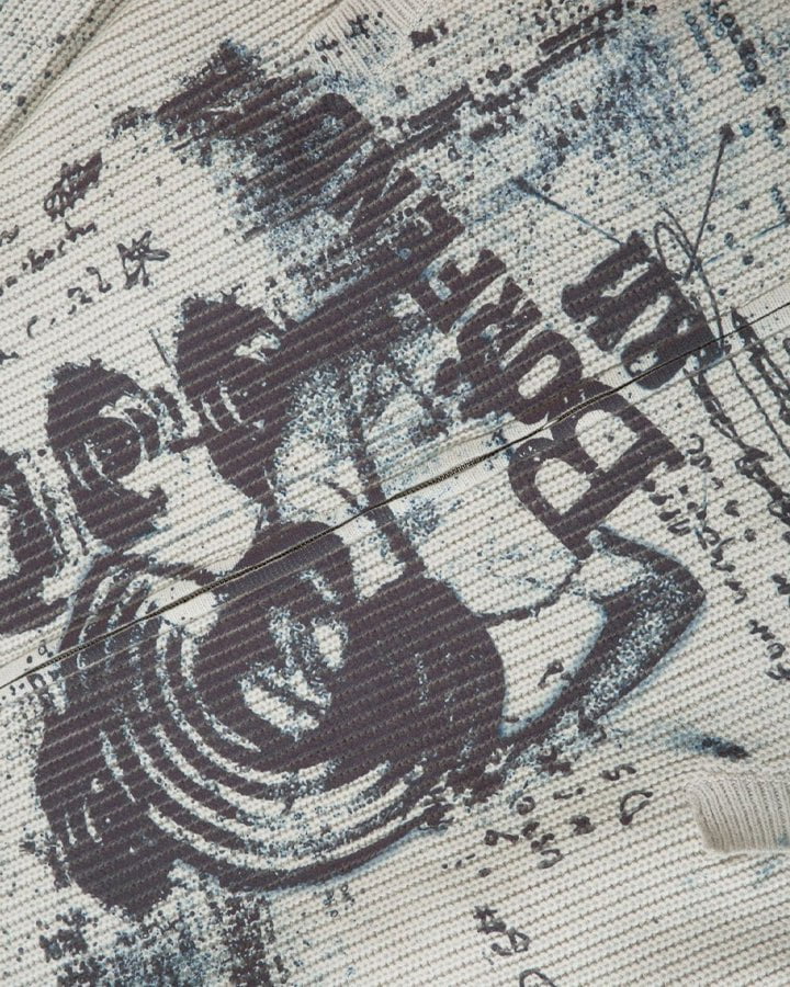 Abstract Print Knitted Jacket - Image 3