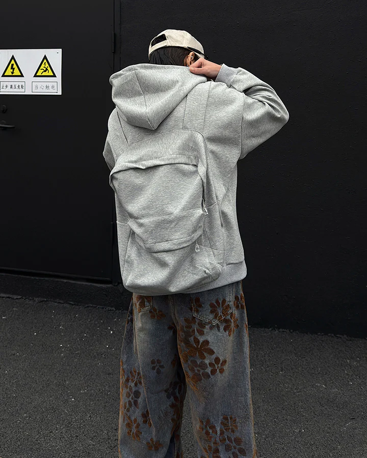 American 3D Backpack Hooded Zip-Up Sweatshirt - Image 6