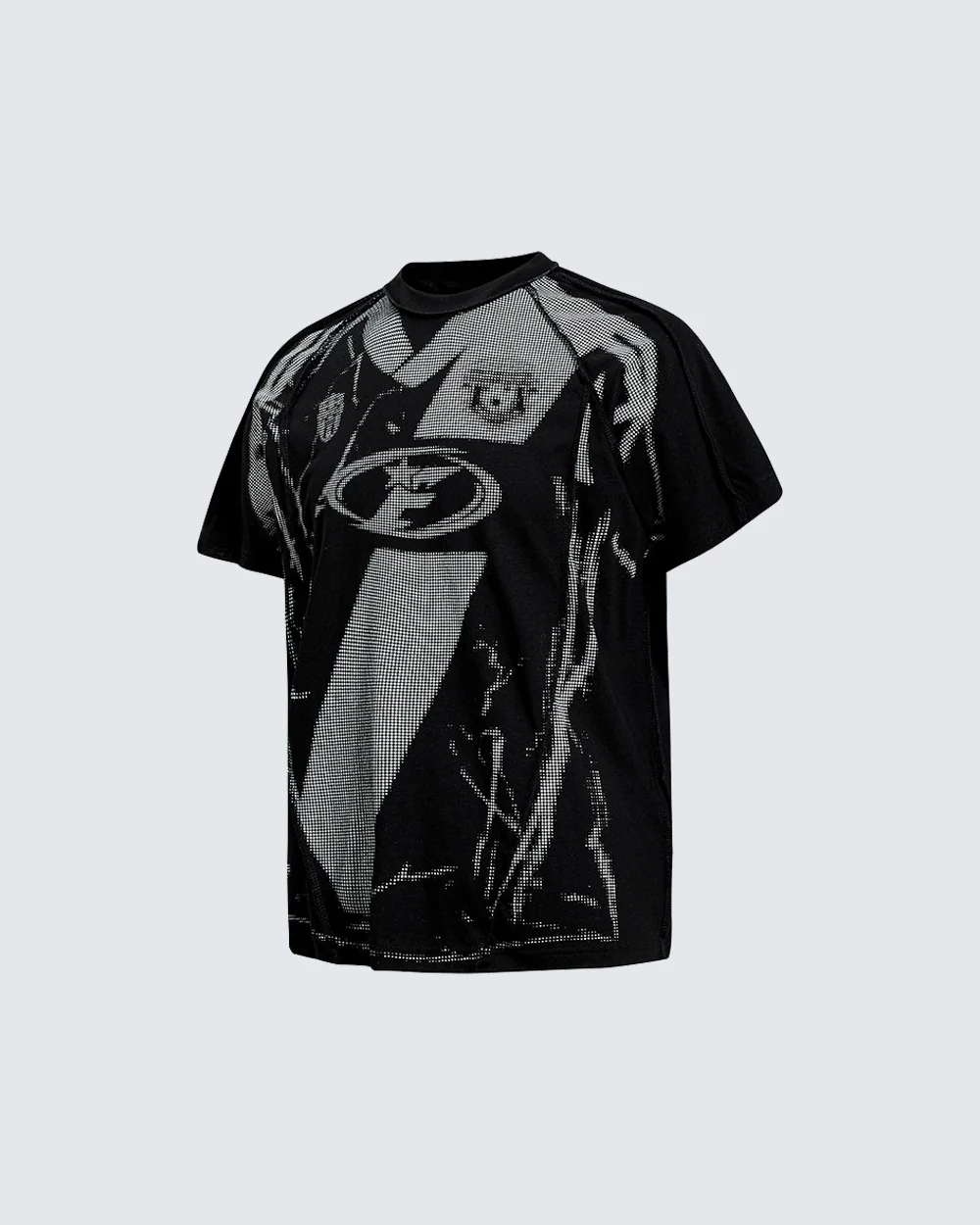 American Black Mesh Number Print Tee - Image 5