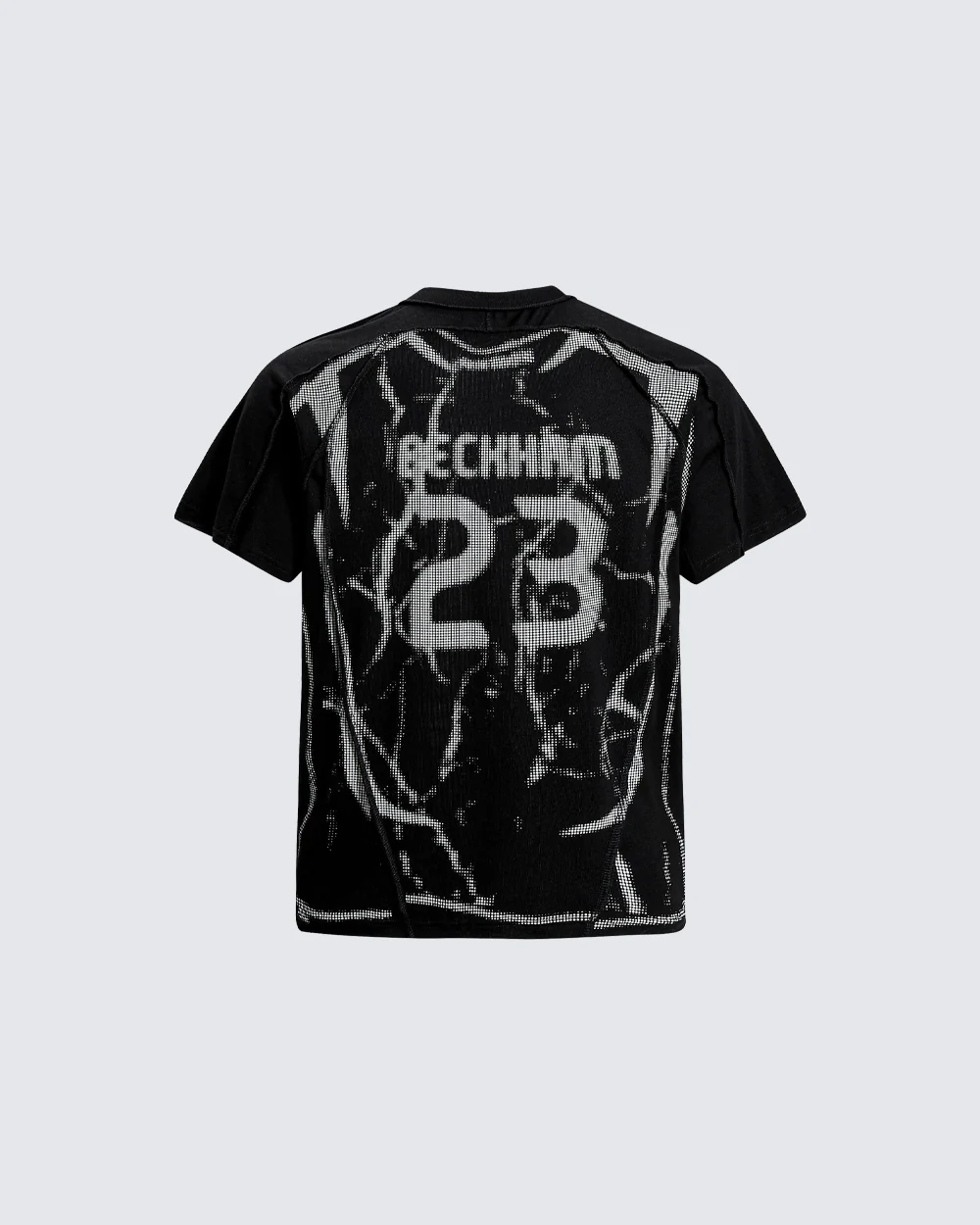 American Black Mesh Number Print Tee - Image 8