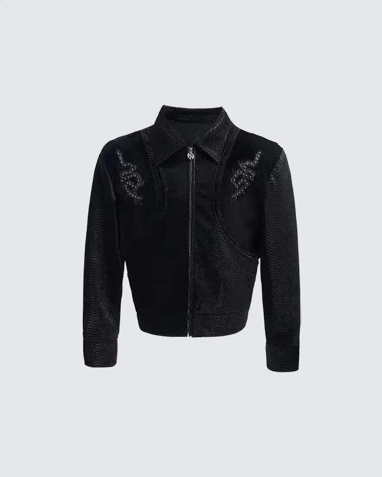 American Cropped Leather Jacket