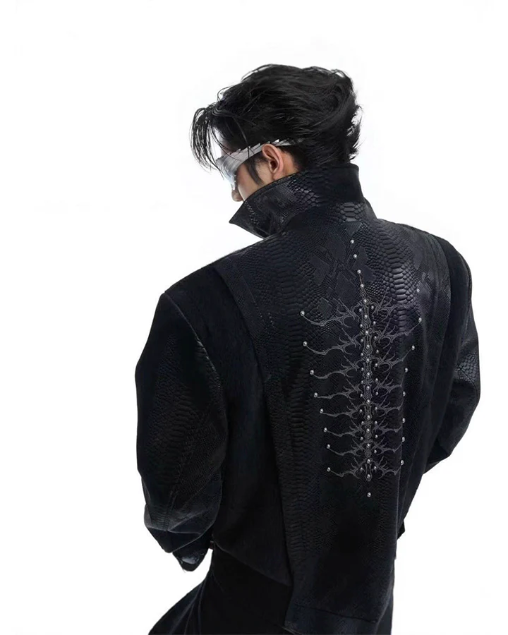 American Cropped Leather Jacket - Image 2