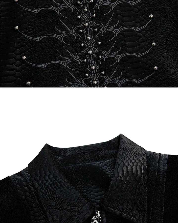 American Cropped Leather Jacket - Image 6