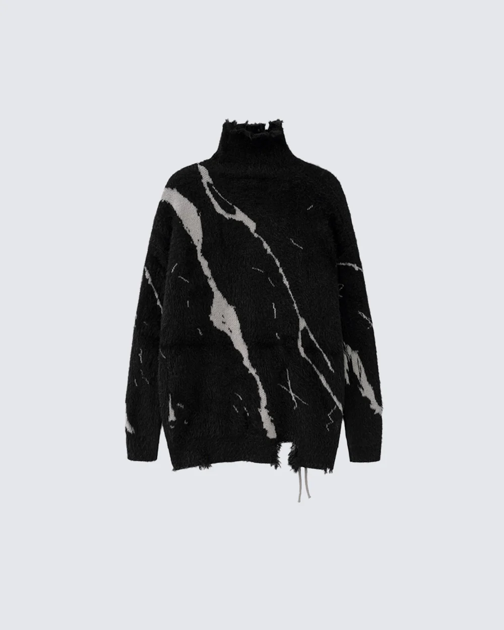 American Dark Aesthetic Distressed Turtleneck Sweater - Image 4