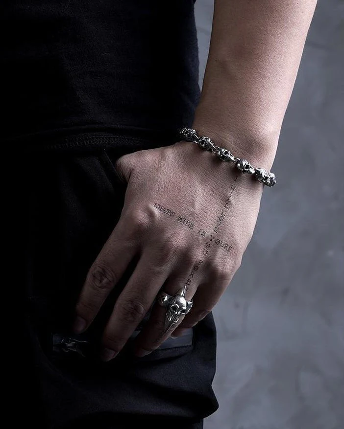 March 2024American Gothic Style Handcrafted Motorcycle Bracelet - Image 2