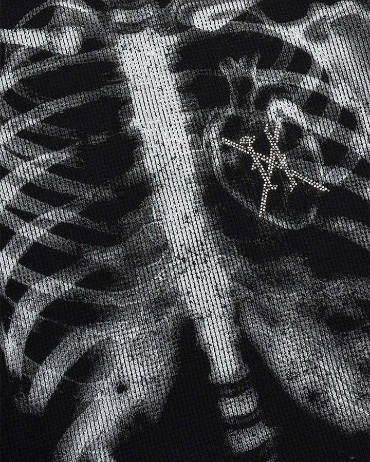 American High Street Dark Skeleton Long Sleeve T-Shirt - Image 3