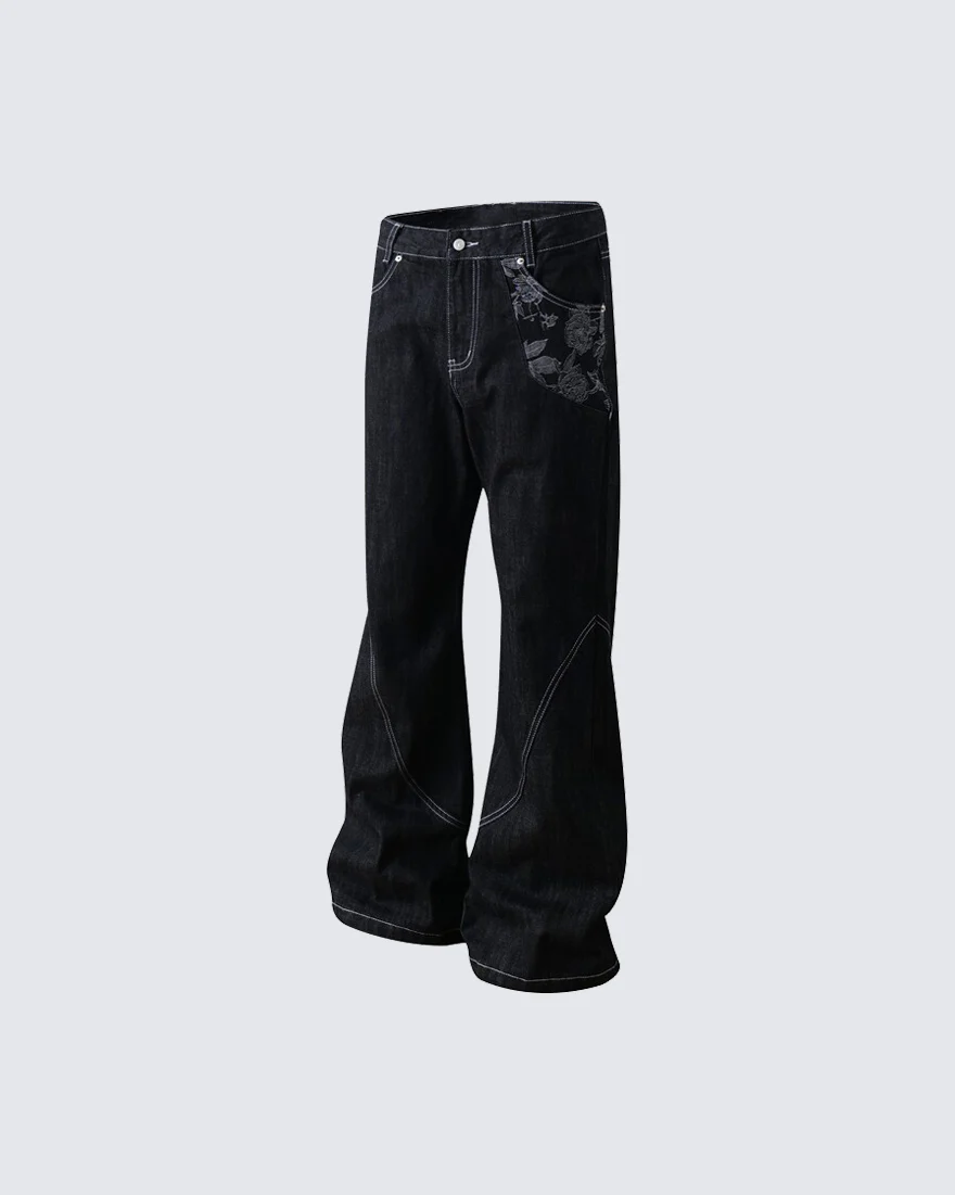 American High Street Flared Black Jeans - Image 4