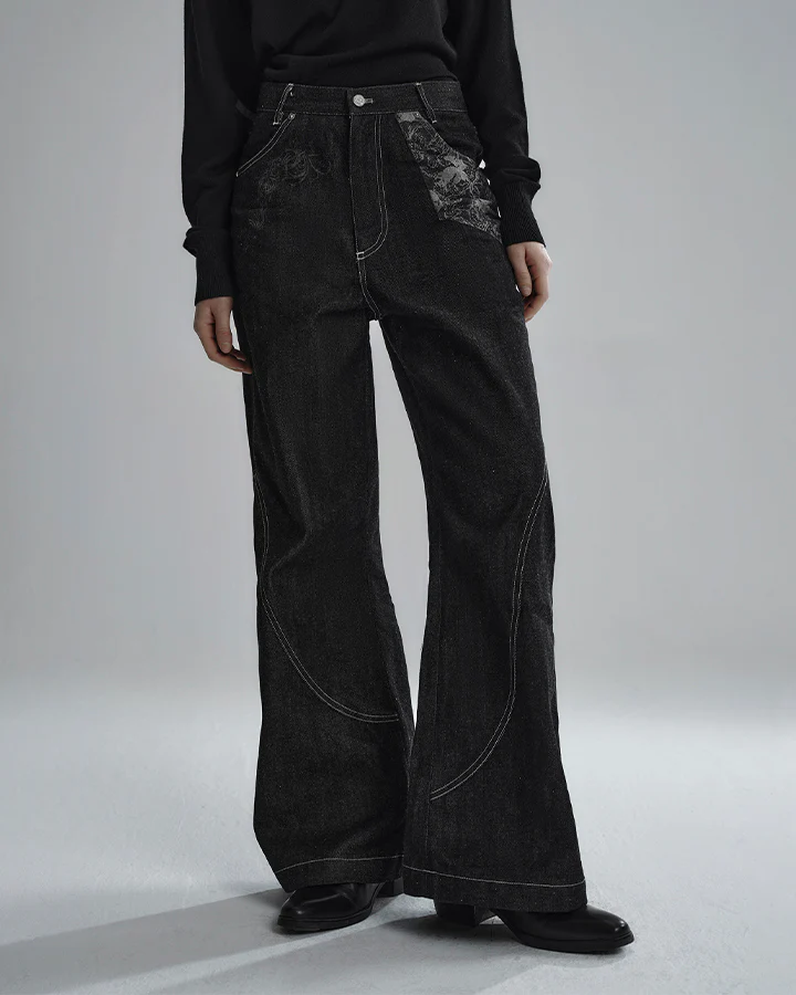 American High Street Flared Black Jeans - Image 5