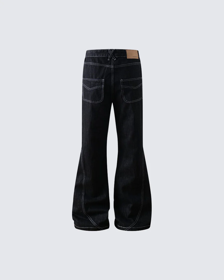 American High Street Flared Black Jeans - Image 6