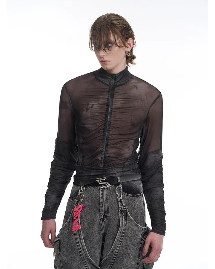 American High Street Mesh Long Sleeve Shirt - Image 5