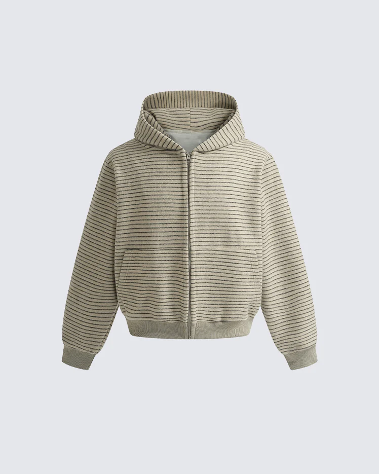 American High-Street Striped Hooded Sweatshirt - Image 10
