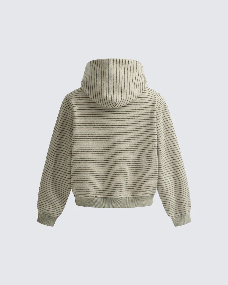 American High-Street Striped Hooded Sweatshirt - Image 11