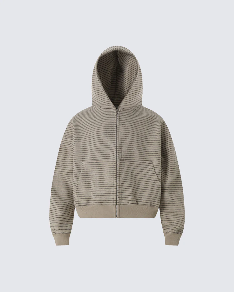 American High-Street Striped Hooded Sweatshirt - Image 6