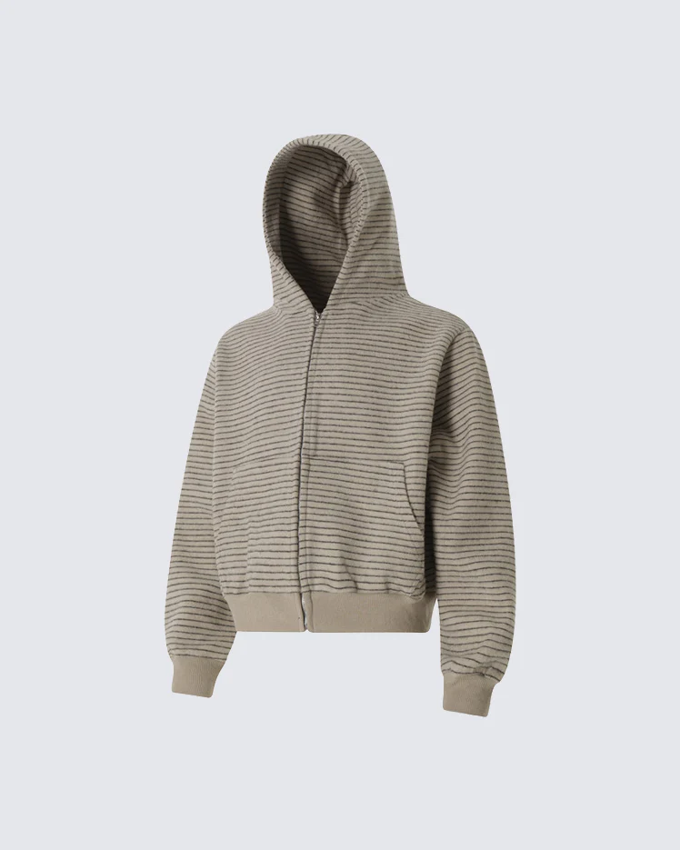 American High-Street Striped Hooded Sweatshirt - Image 7