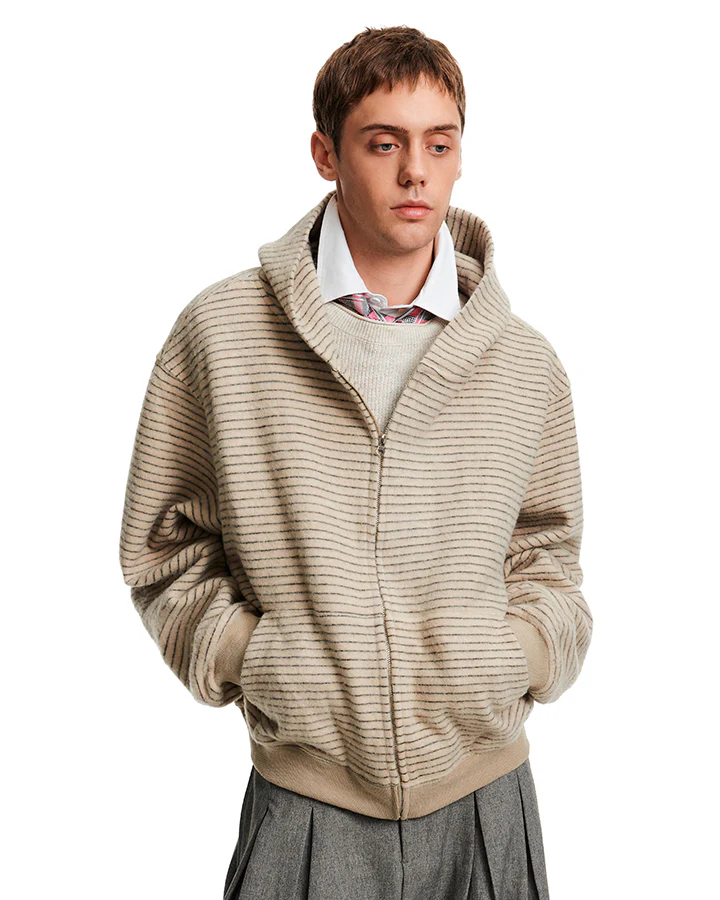 American High-Street Striped Hooded Sweatshirt - Image 9