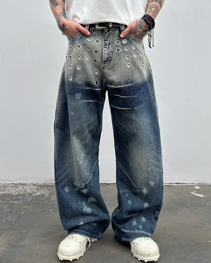 American Punk Metal Blade Denim Pants - Image 2