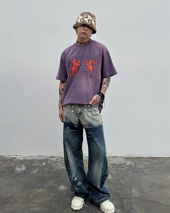 American Punk Metal Blade Denim Pants - Image 7
