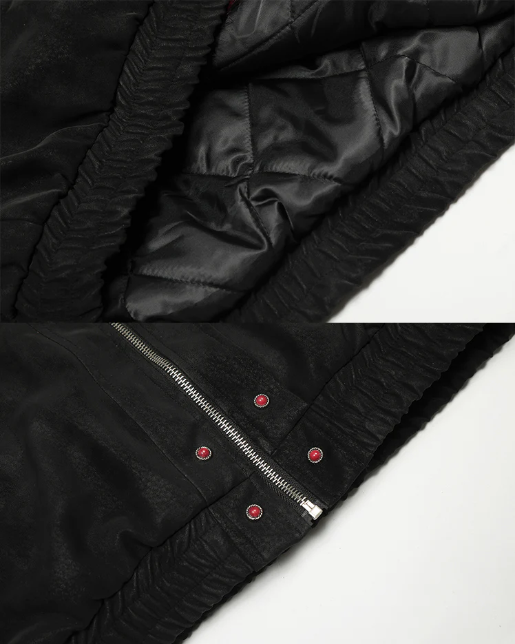 American Retro Fur-Collar Fleece-Lined Cotton Jacket - Image 9