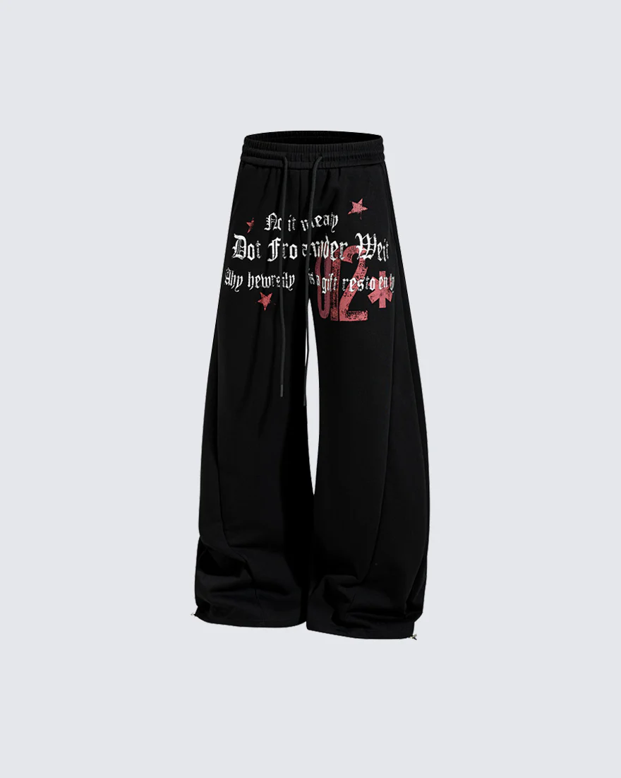 American Retro Street Graphic Star Print Sweatpants - Image 10