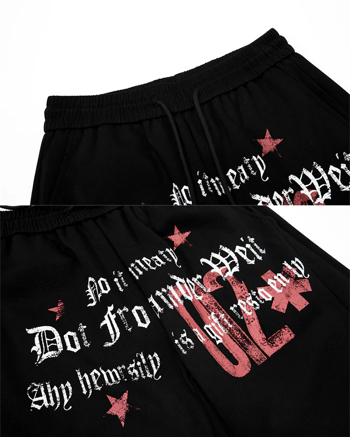 American Retro Street Graphic Star Print Sweatpants - Image 16