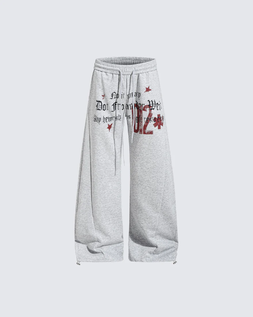 American Retro Street Graphic Star Print Sweatpants - Image 6