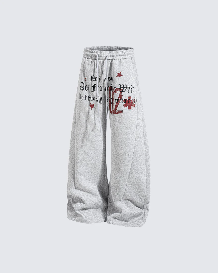 American Retro Street Graphic Star Print Sweatpants - Image 7