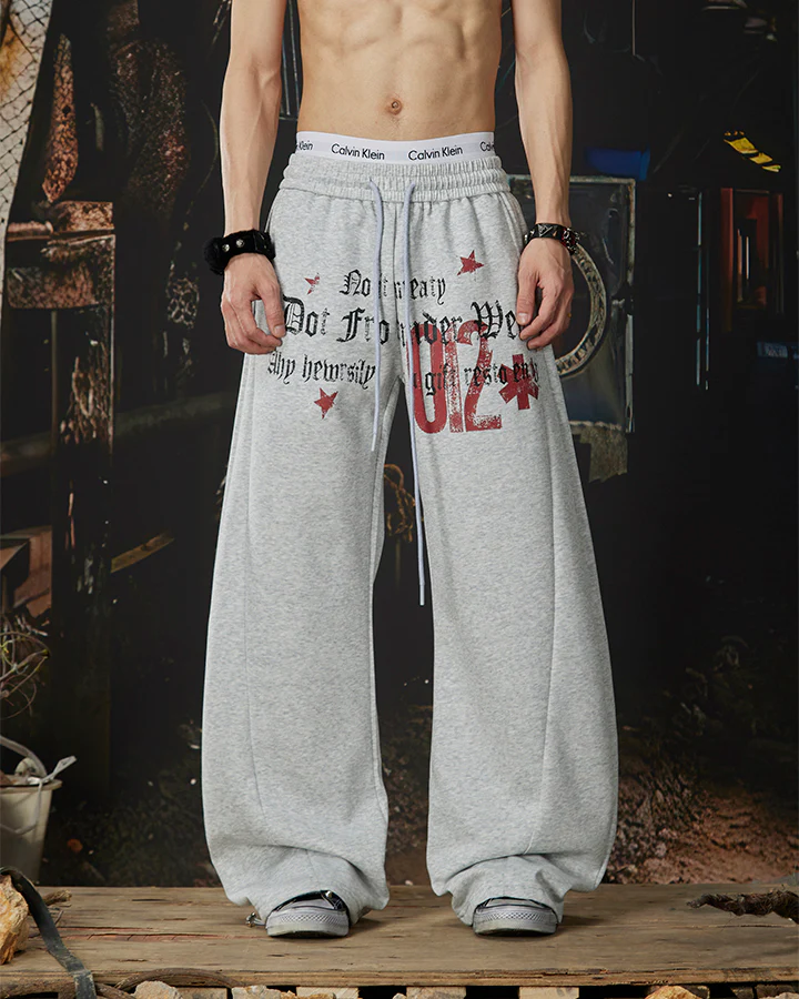 American Retro Street Graphic Star Print Sweatpants - Image 8