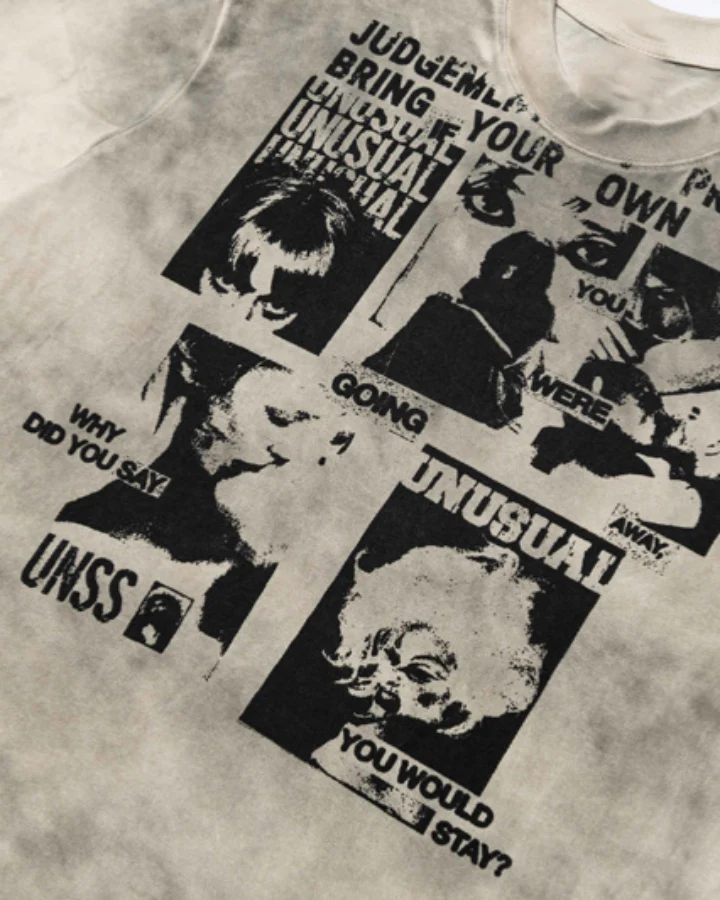 American Retro Tie-Dye Distressed Print Casual T-Shirt - Image 5