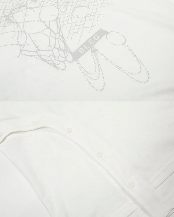 American Skeleton Texture Layered Long T-Shirt - Image 10
