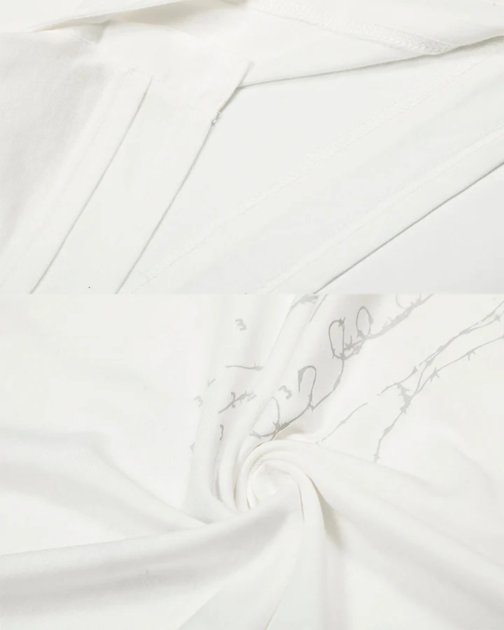 American Skeleton Texture Layered Long T-Shirt - Image 11