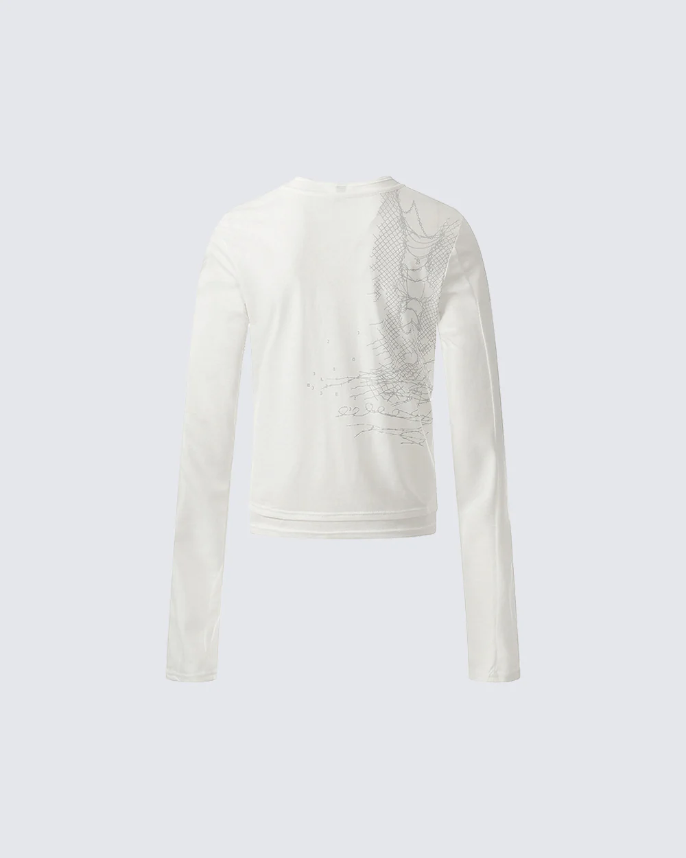 American Skeleton Texture Layered Long T-Shirt - Image 4