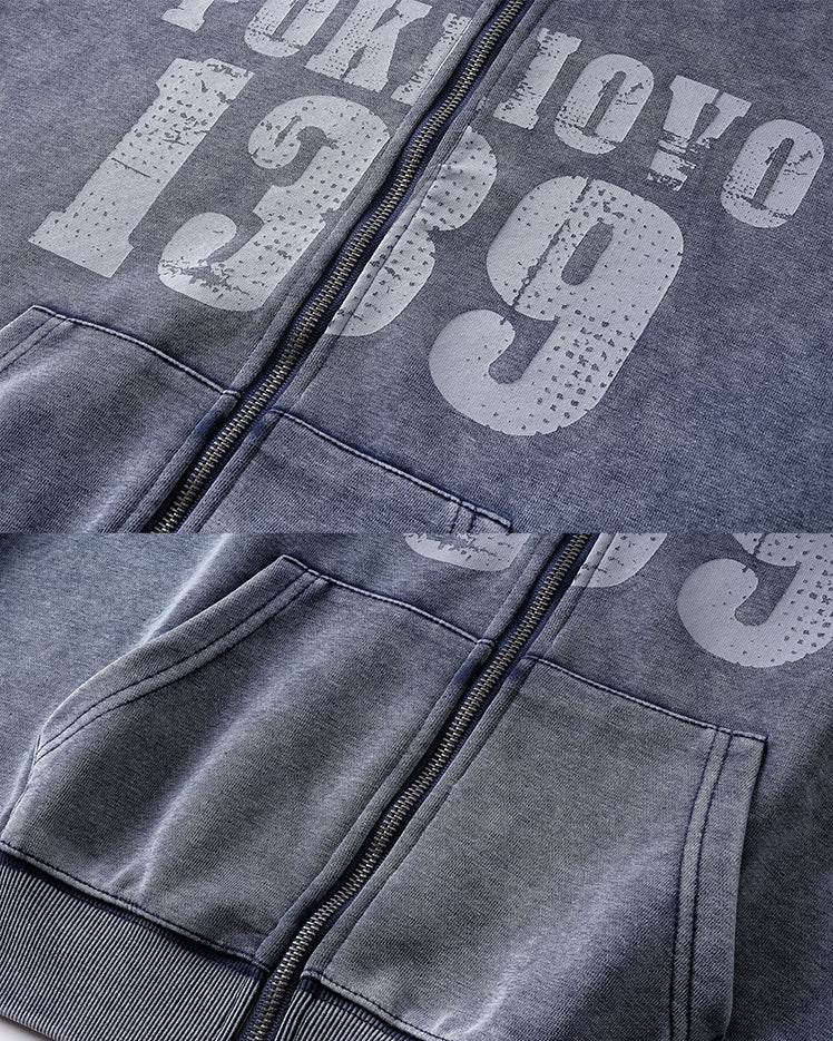 American Street Distressed Print Zip-Up Hoodie - Image 4