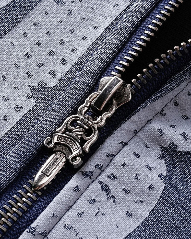 American Street Distressed Print Zip-Up Hoodie - Image 5