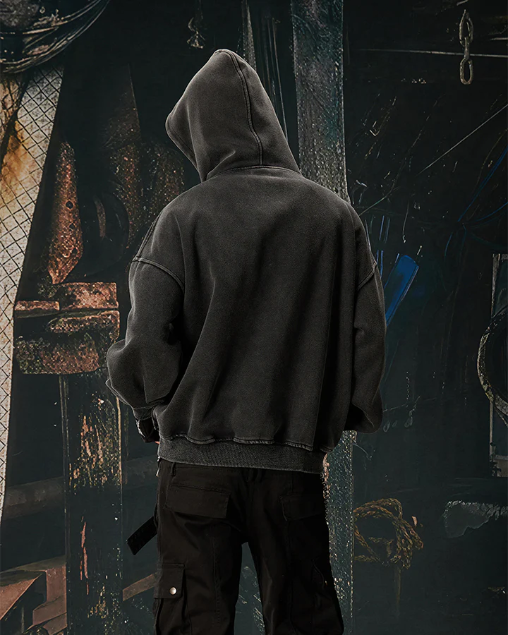 American Street Portrait Graffiti Zip-Up Hoodie - Image 7