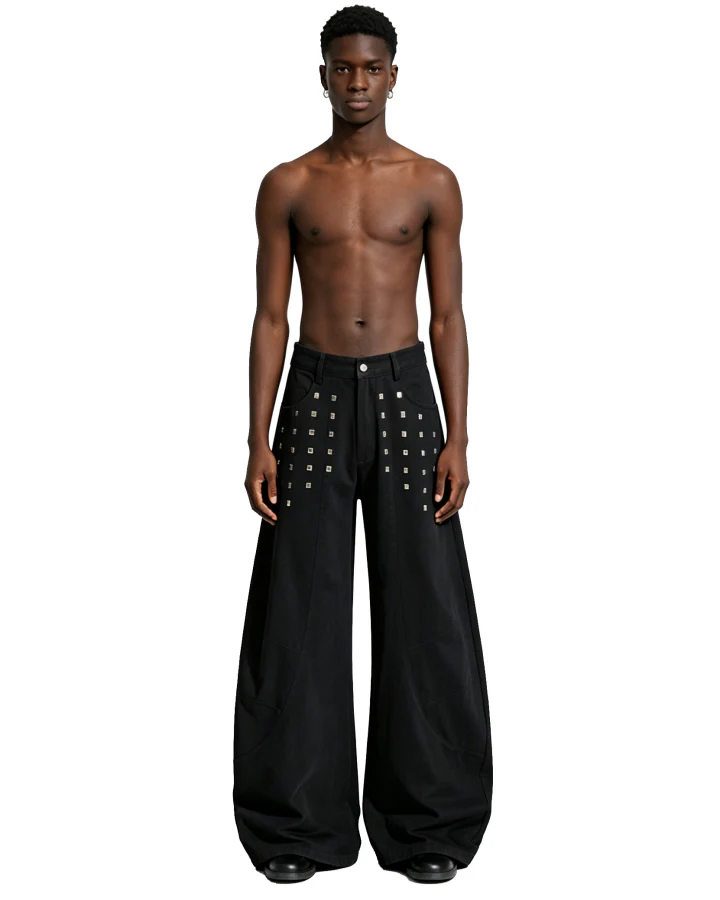 American Street Studded Wide-Leg Cargo Pants - Image 2