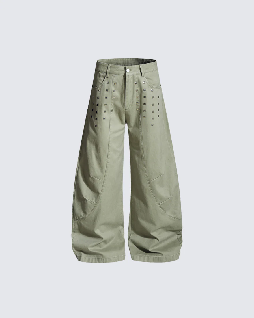 American Street Studded Wide-Leg Cargo Pants - Image 3