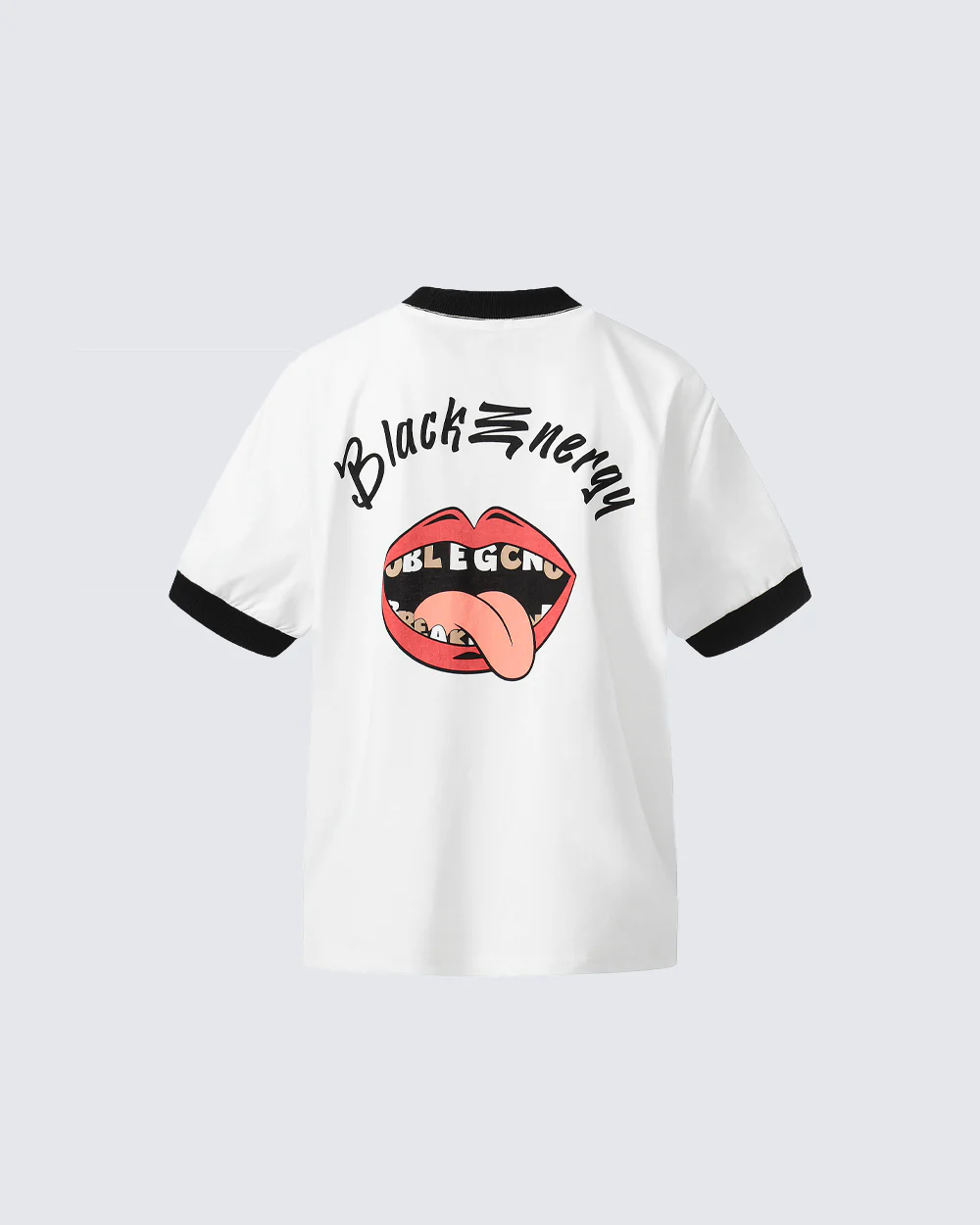 American Style Lip Print Regular-Shoulder T-Shirt - Image 4