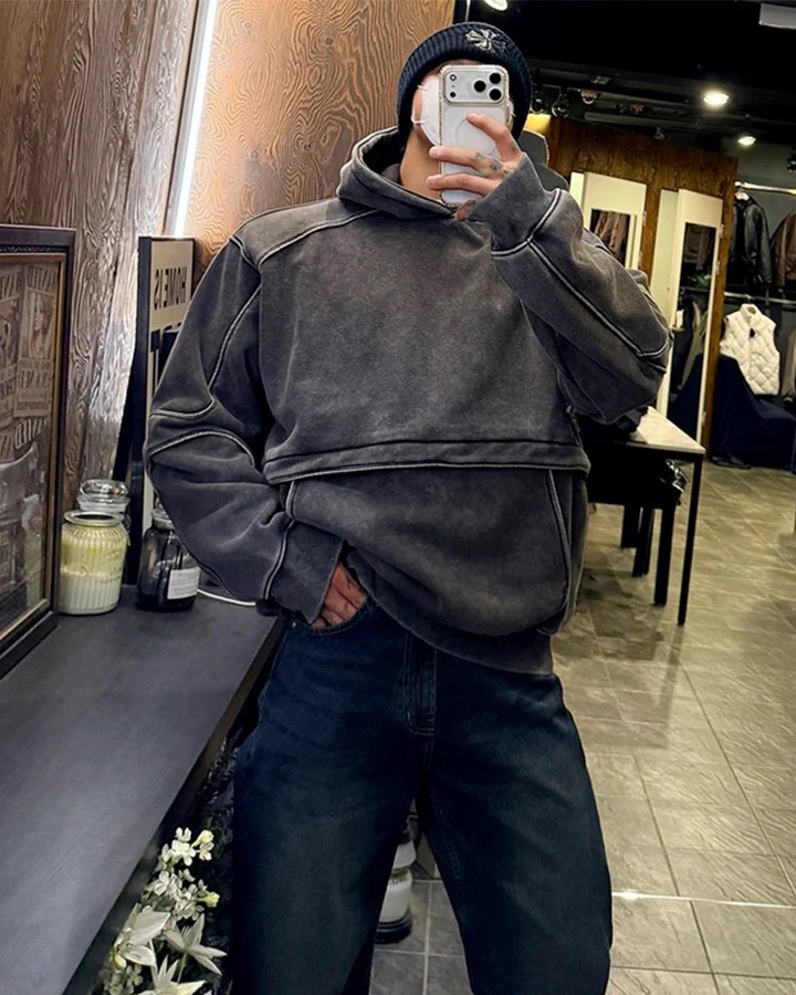 American Vintage Distressed Hooded Sweatshirt - Image 2