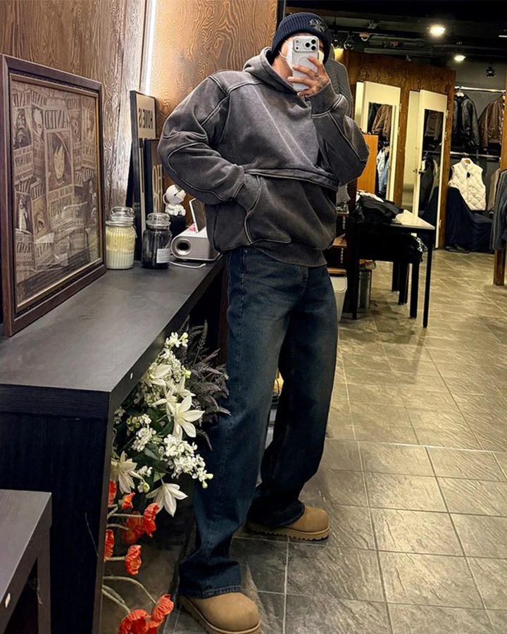 American Vintage Distressed Hooded Sweatshirt - Image 3