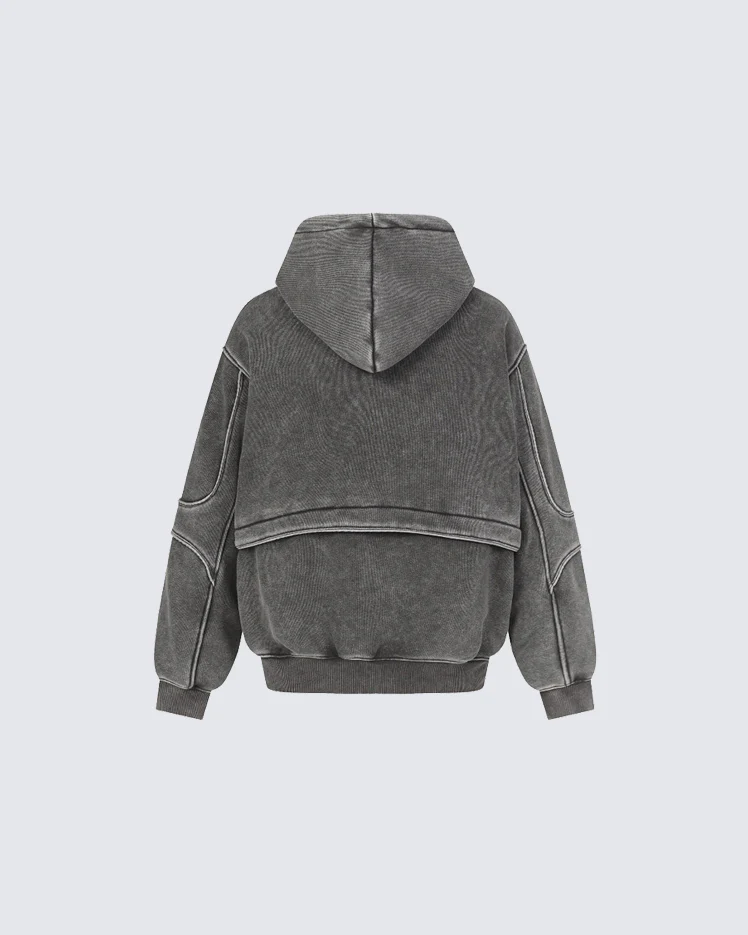 American Vintage Distressed Hooded Sweatshirt - Image 4