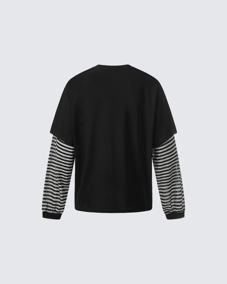 American Vintage Layered Long Sleeve T-Shirt - Image 2