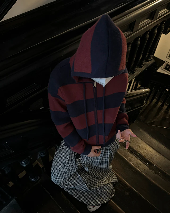 American Vintage Striped Hooded Sweater - Image 7