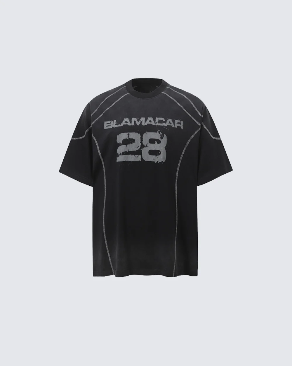 American Vintage Washed Contrast Stitch Graphic T-Shirt - Image 4