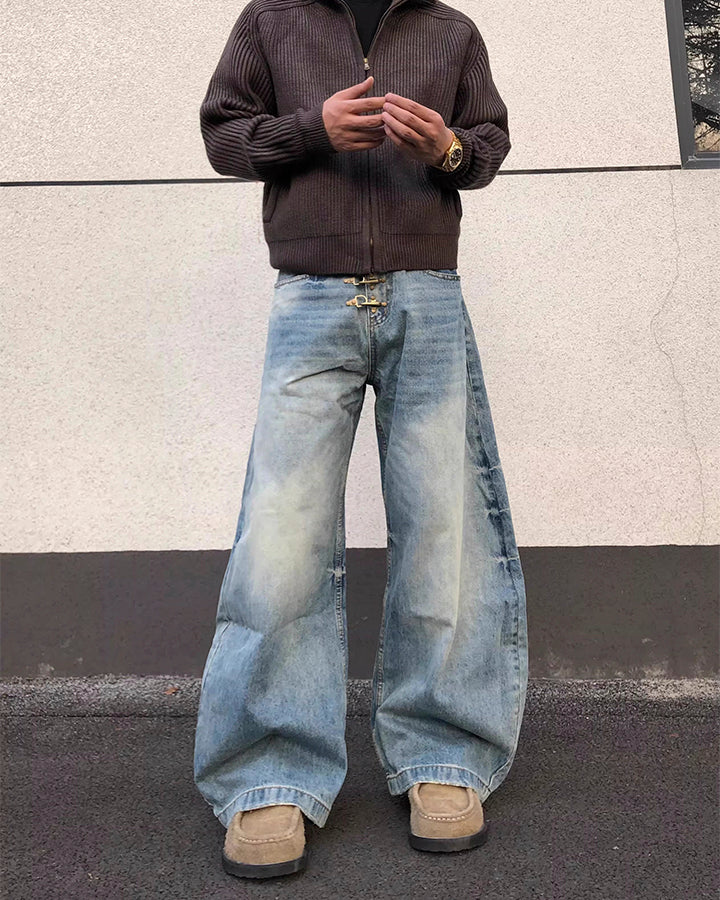 American Vintage Washed Hook Curved Jeans - Image 2