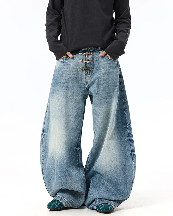 American Vintage Washed Hook Curved Jeans - Image 3